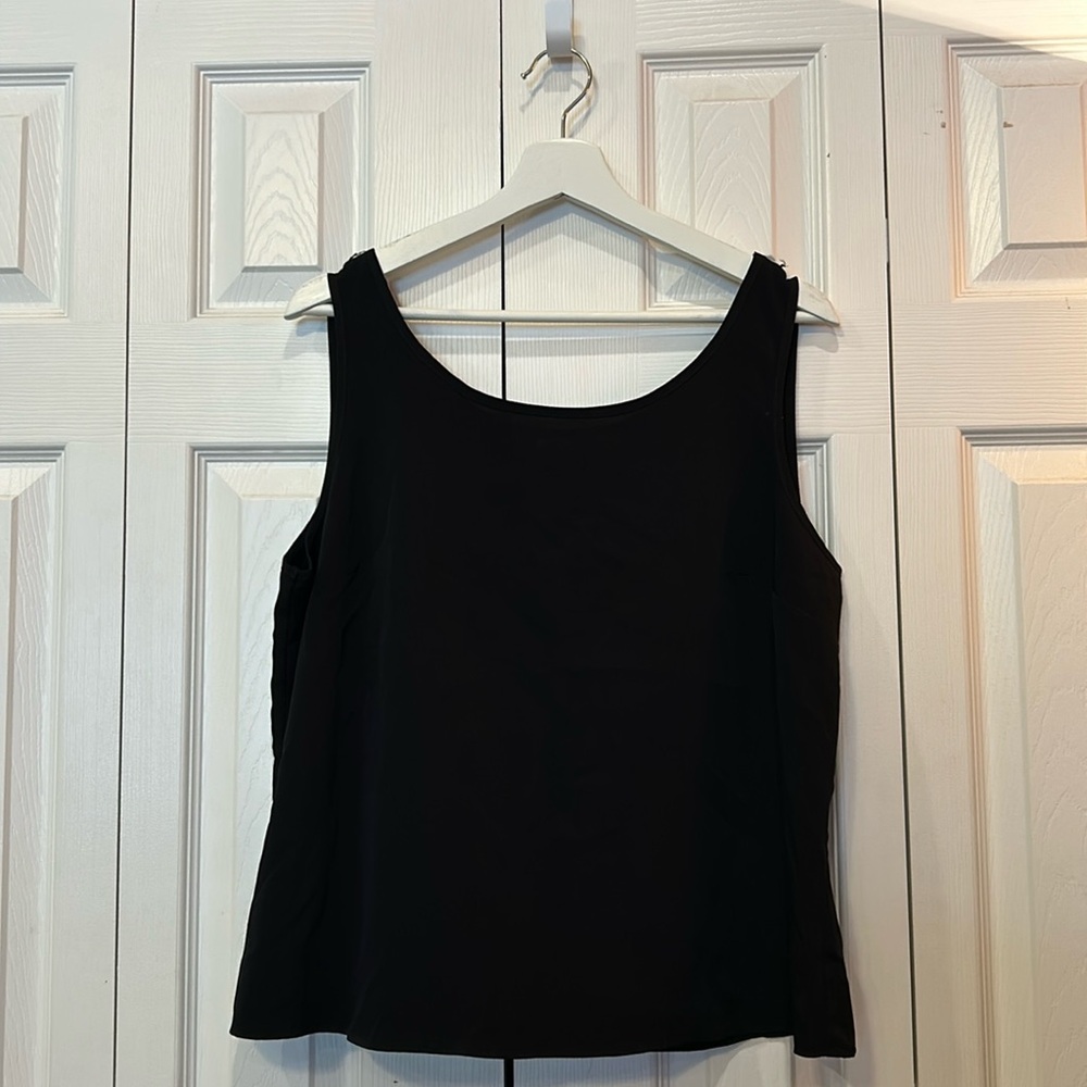 Vintage Covington Petite Black Sleeveless Blouse